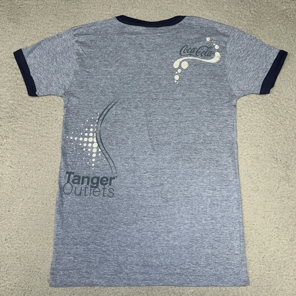 American Idol T Shirt Youth Sz L Blue Ringer Coca Cola Tanger Outlets 2-Side Tee